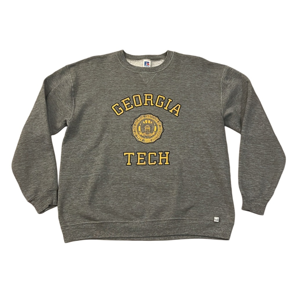 Vintage Georgia Tech Russell Athletic Sweatshirt - Size XL - Grey - Alumni Seal